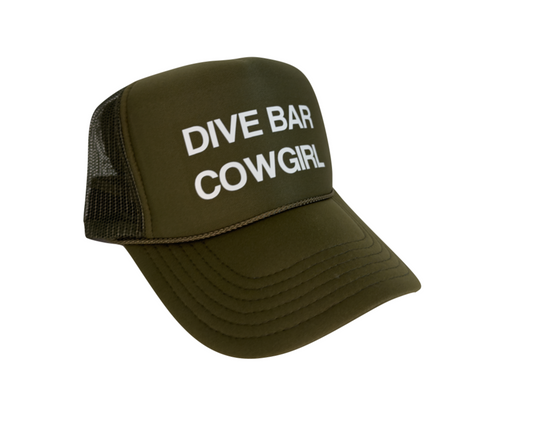 DIVE BAR COWGIRL - OLIVE TRUCKER